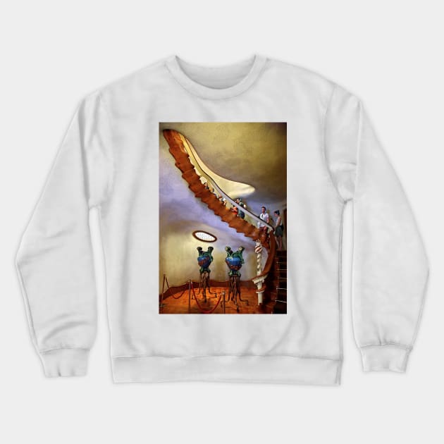 Entering the magic world of Antoni Gaudi Crewneck Sweatshirt by Cretense72